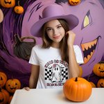 Personalisierte Halloween Geist Kürbis T-shirt Spooky Saison Skelett Kurzarm-T-Shirt mit Schachbrett Familie Paar Shirt Halloween Party Geschenk