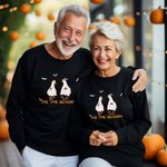 Felpa a girocollo personalizzata Halloween Goose Ghost Farm con nome Regalo divertente e spettrale per gli amanti delle oche in famiglia