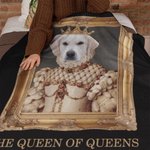 Couverture Personnalisée Roi Reine Portrait Royal Animal de Compagnie Art Renaissance Décoration Maison Cadeau pour Propriétaire d'Animal de Compagnie