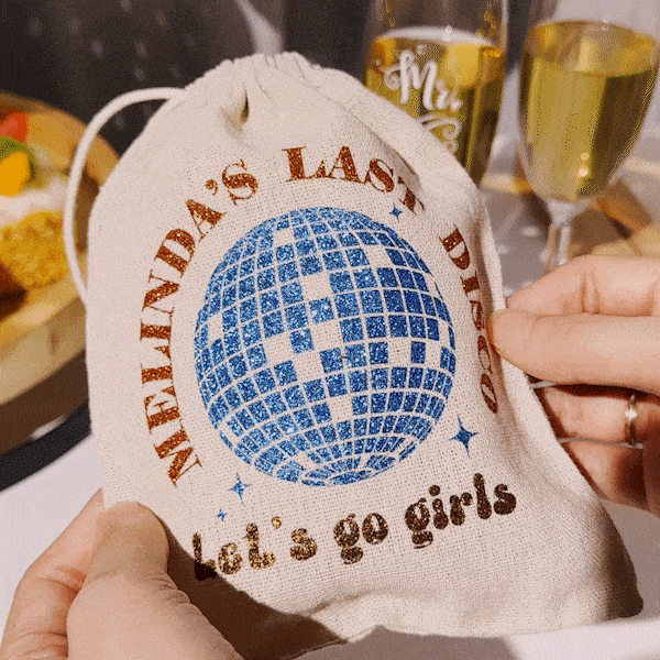 Bomboniere personalizzate Glitter Disco Ball Tote Bag Ultimo Disco Party Festa di addio al celibato Regalo per la damigella d'onore