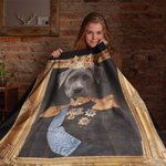 Couverture Personnalisée Roi Reine Portrait Royal Animal de Compagnie Art Renaissance Décoration Maison Cadeau pour Propriétaire d'Animal de Compagnie