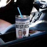 Spersonalizowany kubek ze stali nierdzewnej We Are More Than Besties 20oz do codziennego użytku Prezent świąteczny Prezent urodzinowy dla siostry