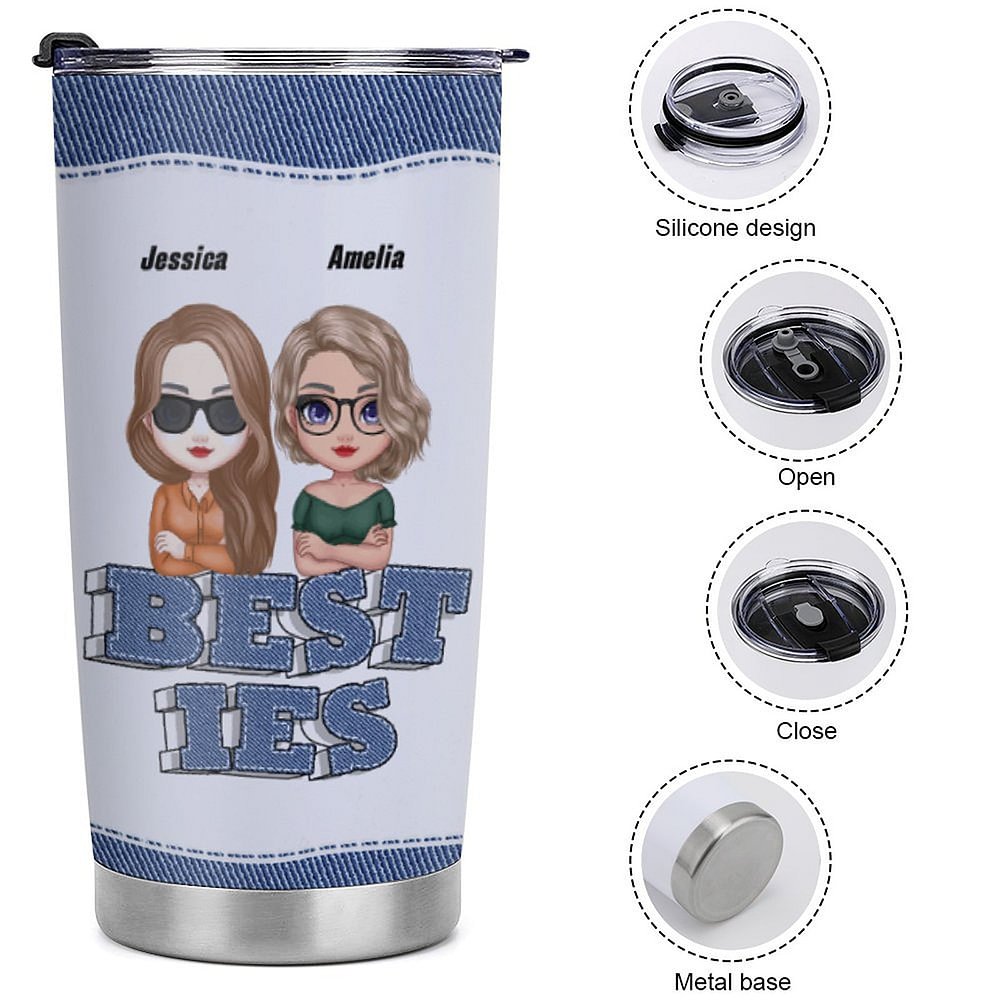 Vaso de acero inoxidable personalizado Keeping Each Other Sane 20oz Regalo de Navidad para la hermana Regalo de cumpleaños para la mejor amiga 9