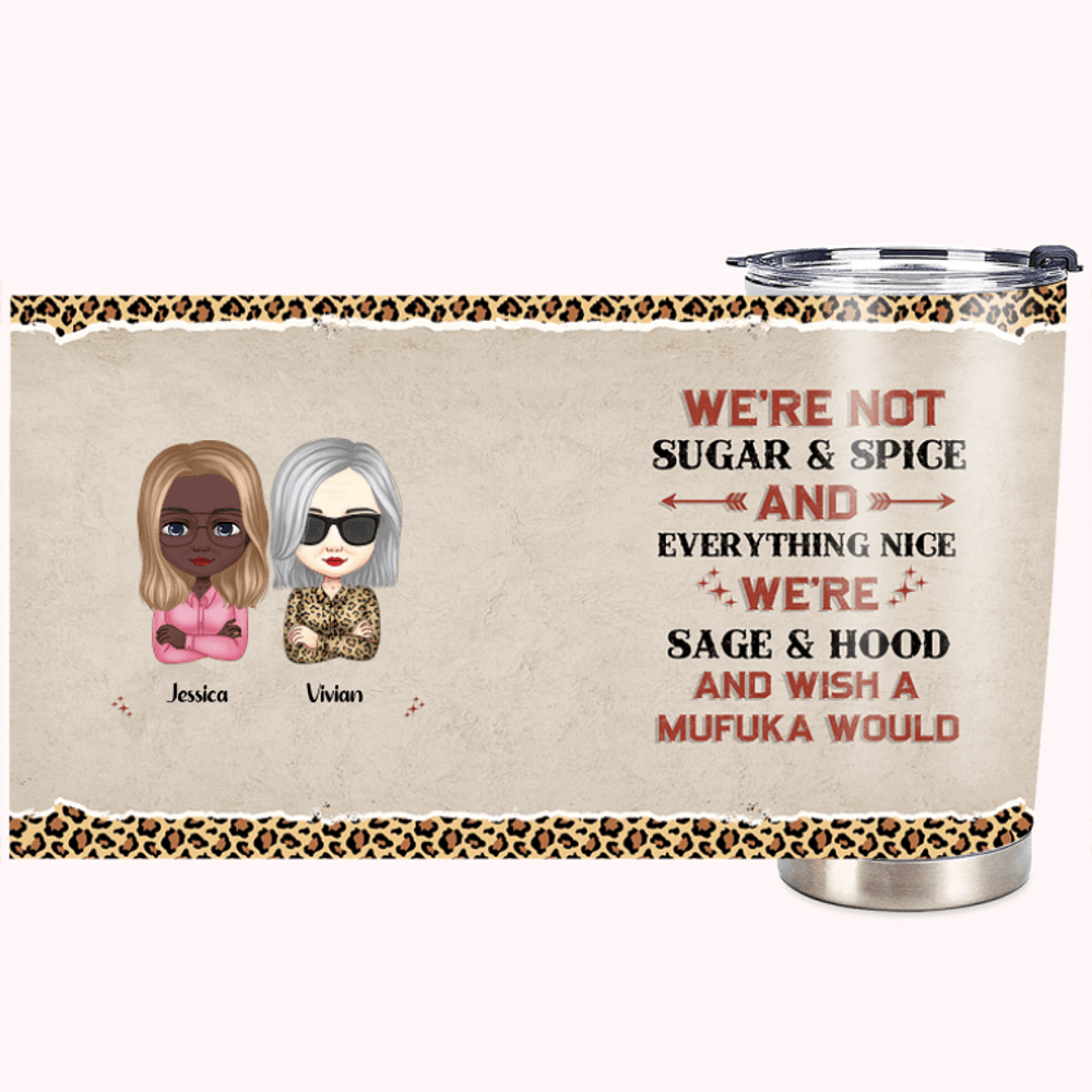 Vaso de Acero Inoxidable Personalizado We Are Sage And Hood And Wish A Mufuka 20oz Regalo de Navidad Regalo de Cumpleaños para Hermana 1