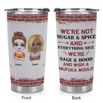 Vaso de acero inoxidable personalizado We Are Not Sugar And Spice 20oz Regalo de Navidad Regalo de cumpleaños para el mejor amigo