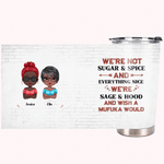 Vaso de acero inoxidable personalizado We Are Not Sugar And Spice 20oz Amigo para bebidas frías y calientes Regalo de Navidad Regalo de cumpleaños par