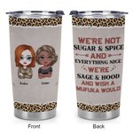 Vaso de Acero Inoxidable Personalizado We Are Sage And Hood And Wish A Mufuka 20oz Regalo de Navidad Regalo de Cumpleaños para Hermana 7
