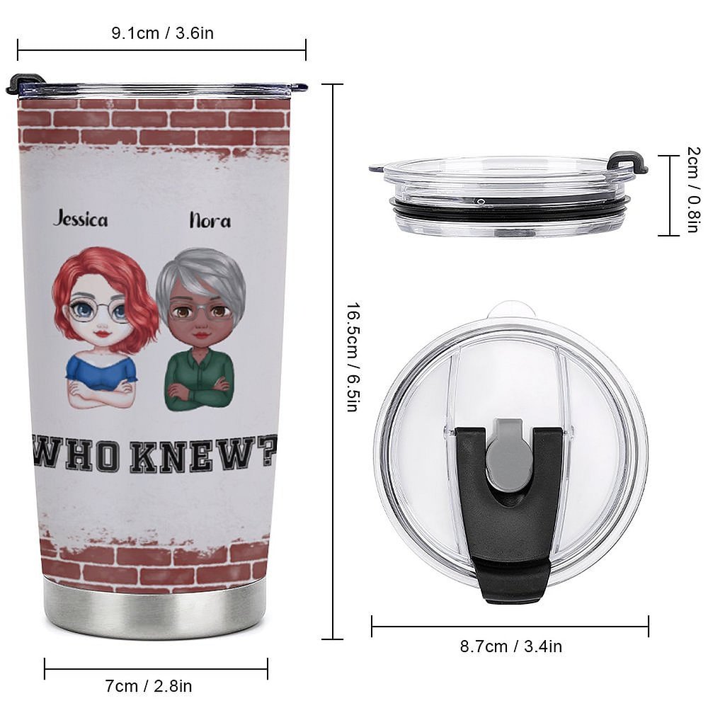 Vaso de Acero Inoxidable Personalizado We Are Trouble When We Are Together Who Knew 20oz Regalo de Navidad Regalo de Cumpleaños para el Mejor Amigo 8