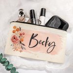 Personalizada con monograma de lona bolsa de cosméticos bolsa de maquillaje regalo de boda para la dama de honor
