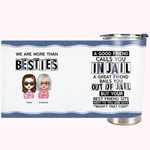 Spersonalizowany kubek ze stali nierdzewnej We Are More Than Besties 20oz do codziennego użytku Prezent świąteczny Prezent urodzinowy dla siostry