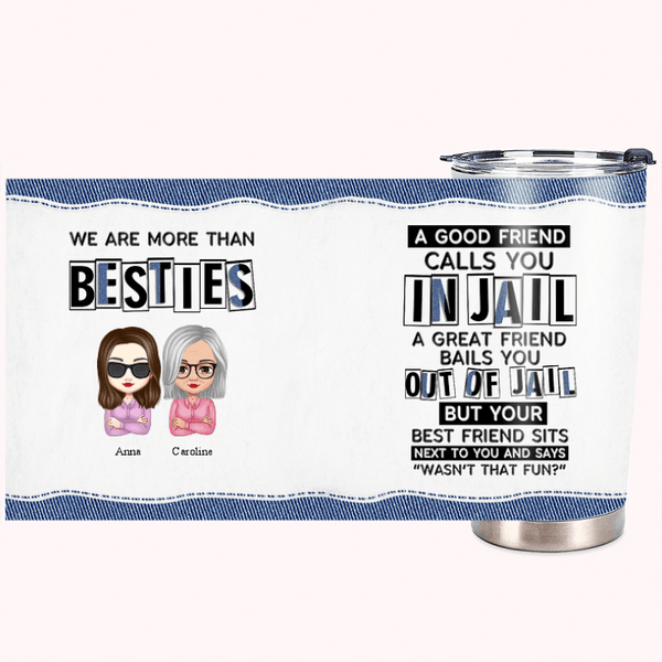 Spersonalizowany kubek ze stali nierdzewnej We Are More Than Besties 20oz do codziennego użytku Prezent świąteczny Prezent urodzinowy dla siostry