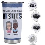 Spersonalizowany kubek ze stali nierdzewnej We Are More Than Besties 20oz do codziennego użytku Prezent świąteczny Prezent urodzinowy dla siostry