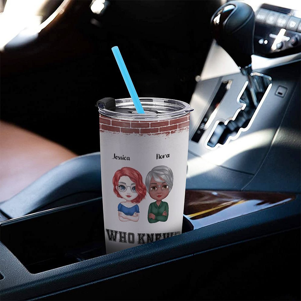 Vaso de Acero Inoxidable Personalizado We Are Trouble When We Are Together Who Knew 20oz Regalo de Navidad Regalo de Cumpleaños para el Mejor Amigo 2