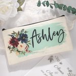 Personalizada con monograma de lona bolsa de cosméticos bolsa de maquillaje regalo de boda para la dama de honor