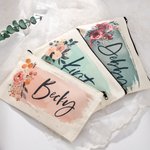 Personalizada con monograma de lona bolsa de cosméticos bolsa de maquillaje regalo de boda para la dama de honor