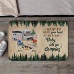 Personalized I Want to Hold Your Hand at 80 and Say Baby Let's Go Camping Door Mat Gift for Camping Couples