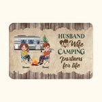 Personalised Husband and Wife Camping Partners for Life Door Mat Anniversary Gift