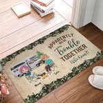 Personalized Apparently We're Trouble Together Who Knew Door Mat Gift for Camping Couples
