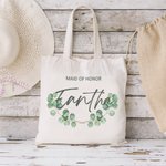 Henkilökohtainen Eucalyptus Morsiusneito Tote Bag Häät lahja laukku kannettava kangas laukku Bridal Shower Bachelorette Party lahja