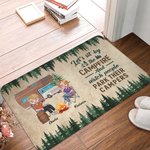 Personalized Let's Sit by the Campfire and Watch People Park Their Campers Door Mat Valentine's Day Gift for Camping Couples