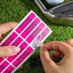 Personalised Set of 16 Multi-color Waterproof Vinyl Stickers Golf Tennis Badminton Club Labels with Name and Number Gift for Golf Lovers
