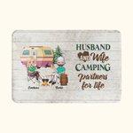 Personalisierte Ehemann und Ehefrau Camping Partner für das Leben Türmatte Geschenk für Paar