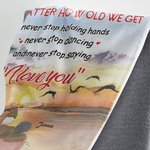Personalized No Matter How Old We Get Never Stop Holding Hands Blanket  Wife's Gift Wedding Anniversary