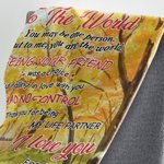 Personalized To The World You May Be One Person But To Me, You Are The World Blanket  Husband's Gift Sherpa Flannel