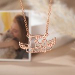 Collana personalizzata di orecchie di cane e gatto di razza con nome Regalo di compleanno e anniversario per gli amanti dei cani e dei gatti
