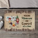 Personalised Making Memories One Campsite at a Time Door Mat Valentine's Day Birthday Gift for Couples 3