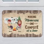 Personalised Making Memories One Campsite at a Time Door Mat Valentine's Day Birthday Gift for Couples 2