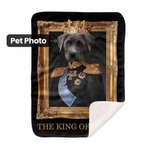 Couverture Personnalisée Roi Reine Portrait Royal Animal de Compagnie Art Renaissance Décoration Maison Cadeau pour Propriétaire d'Animal de Compagnie
