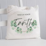 Henkilökohtainen Eucalyptus Morsiusneito Tote Bag Häät lahja laukku kannettava kangas laukku Bridal Shower Bachelorette Party lahja