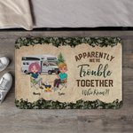Personalized Apparently We're Trouble Together Who Knew Door Mat Gift for Camping Couples