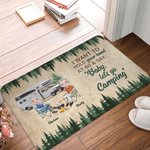Personalized I Want to Hold Your Hand at 80 and Say Baby Let's Go Camping Door Mat Gift for Camping Couples