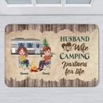 Personalised Husband and Wife Camping Partners for Life Door Mat Anniversary Gift
