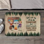 Personalized Let's Sit by the Campfire and Watch People Park Their Campers Door Mat Valentine's Day Gift for Camping Couples