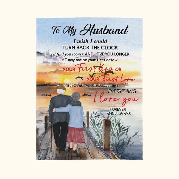 Gepersonaliseerde I Wish I Could Turn Back The Clock Deken Vrouwelijk cadeau Echtgenoot cadeau