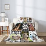 Gepersonaliseerde Hond Puppy Fotocollage Zachte Deken met Naam Verjaardag Gedenkcadeau voor Huisdierliefhebbers