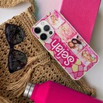 Personalized Colorful Retro Dolly Font Style Phone Case with Photos for iPhone Gift for Besties Friend or Family