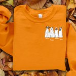 Personlig Halloween Ghost Dog Crewneck Pullover Sweatshirt My Dog Is My Boo Rolig Halloween Favor Holiday Party Present för hundälskare