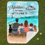 Personalized Adventure Is Out There Let's Find It Camping Blanket Birthday Gift for Family Camping Lovers