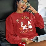 Sweatshirt Personnalisé avec 1-4 Noms et Fantômes de Chien My Dogs Are My Boo Cadeau Anniversaire Halloween pour Propriétaire de Chien