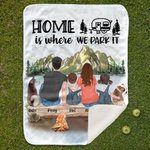 Coperta da campeggio personalizzata Home Is Where We Park It Accessorio da campeggio Regalo di compleanno per gli amanti del campeggio in famiglia