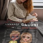 Personalized Partners in Crime Fleece Blanket Sherpa Blanket Black Brick Style Super Soft Blanket Bestie Gift for Women