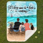 Manta de camping personalizada Cielo estrellado en la playa Regalo de cumpleaños para la familia