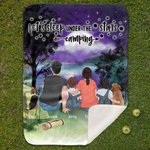 Personalized Let's Sleep Under The Stars Camping Blanket Camp Accessory Birthday Gift for Family Camping Lovers