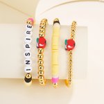 Bracciale elastico personalizzato con perle di argilla a forma di matita Bracciale creativo impilabile Ritorno a scuola Regalo di apprezzamento per gl