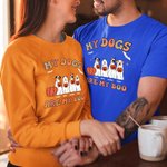 Sweatshirt Personnalisé avec 1-4 Noms et Fantômes de Chien My Dogs Are My Boo Cadeau Anniversaire Halloween pour Propriétaire de Chien