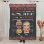 Personalized Partners in Crime Fleece Blanket Sherpa Blanket Black Brick Style Super Soft Blanket Bestie Gift for Women